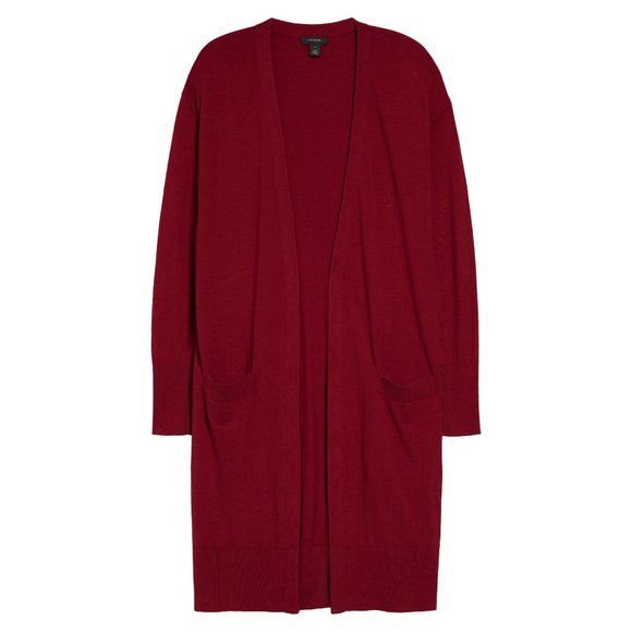 Halogen Sweaters - New Halogen Small Open Front Pocket Cardigan Knit Womens Red Pomegranate NWT